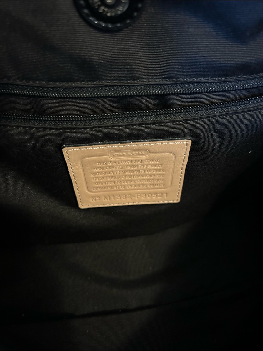 Coach Signature Large Tote in Gray with Black and Cream Stripe - Picture 6 of 9